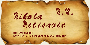 Nikola Milisavić vizit kartica